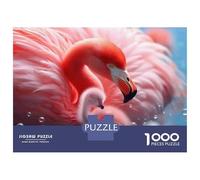 Rompecabezas para Adolescentes De 1000 Piezas Flamingo Baby Pink Feathers Rompecabezas para Adultos Juego Práctico Que Mejora La Memoria Interacción Entre Padres E Hijos 38x26cm/1000pcs