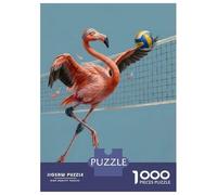 Rompecabezas para Adolescentes De 1000 Piezas Flamingo Playing Volleyball Rompecabezas para Adultos Juegos Relajantes Regalos para Mujeres Ayuda A Ejercitar El Cerebro 70x50cm/1000pcs