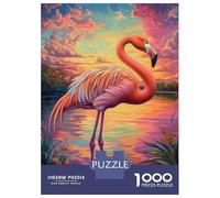 Rompecabezas para Adolescentes De 1000 Piezas Flamingo Serenity at Sunset Rompecabezas para Adultos Juegos Relajantes Análisis Y Lógica Cumpleaños 52x38cm/1000pcs