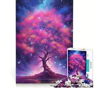 Rompecabezas para Adolescentes de 1000 Piezas, Flor de Cerezo y Luz de Estrellas, Juguetes Antiestrés, Carrera de Velocidad de Manos, Mejora el Amor Entre Parejas 38x26cm