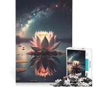 Rompecabezas para Adolescentes de 1000 Piezas Flor de Loto mágica Juegos Divertidos e interesantes para Reducir el estrés Cada Pieza es única 50x75cm