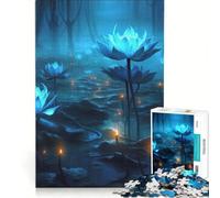 Rompecabezas para Adolescentes de 1000 Piezas Flor de Loto mágica Juegos Divertidos e interesantes para Reducir el estrés Cada Pieza es única 38x26cm