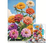 Rompecabezas para Adolescentes de 1000 Piezas Flor de Zinnia, Juego Familiar, Actividades Divertidas en casa, fortalece el Amor Entre Parejas 38x26cm