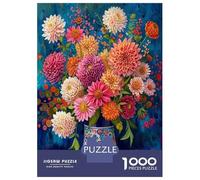 Rompecabezas para Adolescentes De 1000 Piezas Floral Art Print - Dahlias Rompecabezas para Adolescentes Juego Familiar Desafío Difícil Cumpleaños Y Navidad 52x38cm/1000pcs