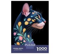 Rompecabezas para Adolescentes De 1000 Piezas Floral Bengal Cat Portrait Rompecabezas Juegos Relajantes Pero Divertidos Y Humorísticos Cumpleaños 70x50cm/1000pcs