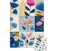 Rompecabezas para Adolescentes De 1000 Piezas Floral Fabric Patterns for Home Decor Rompecabezas para Adolescentes Juegos Relajantes Decoración Perfecta Regalos De Cumpleaños Y Únicos 52x38cm/1000pcs