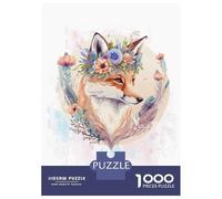 Rompecabezas para Adolescentes De 1000 Piezas Floral Fox Cute Wildlife Rompecabezas para Adultos Juego Práctico Una Obra De Arte Cumpleaños 52x38cm/1000pcs