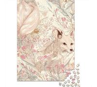 Rompecabezas para Adolescentes De 1000 Piezas Floral Fox Illustration-1 Rompecabezas para Adultos Juegos Relajantes Decoración Perfecta Cumpleaños Y Navidad 38x26cm/1000pcs