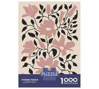 Rompecabezas para Adolescentes De 1000 Piezas Floral Illustration with Pink Flowers Rompecabezas para Adolescentes Juego Familiar Desafío Difícil Cumpleaños Y Navidad 70x50cm/1000pcs