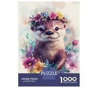 Rompecabezas para Adolescentes De 1000 Piezas Floral Otter Charm -1 Rompecabezas para Adultos Juguetes De Bricolaje Una Obra De Arte Diversión En Casa Actividades, 52x38cm/1000pcs