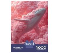 Rompecabezas para Adolescentes De 1000 Piezas Floral Whale in Pink Clouds Rompecabezas para Adultos Juguetes De Bricolaje Análisis Y Lógica Diversión En Casa Actividades, 38x26cm/1000pcs