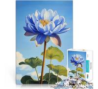 Rompecabezas para Adolescentes de 1000 Piezas Florecer en Loto Azul Juguete Educativo de Aprendizaje Juego de desafío único 38x26cm