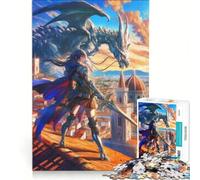 Rompecabezas para Adolescentes de 1000 Piezas Florence Winged Guardian, Juguetes para armar, Mejora la Memoria, con póster y Hoja de Preguntas a Juego 38x26cm