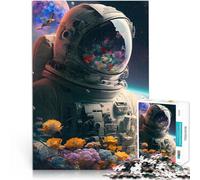 Rompecabezas para Adolescentes de 1000 Piezas Flores de Astronauta Juguete Educativo de Aprendizaje Lista de Deseos con Papá Noel 52x38cm