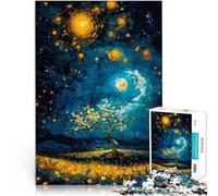 Rompecabezas para Adolescentes de 1000 Piezas Flores iluminadas por Las Estrellas Actividad Familiar Regalos de Amigo Secreto 75x50cm