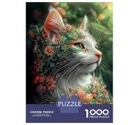 Rompecabezas para Adolescentes De 1000 Piezas Flower Cat Fantasy Rompecabezas para Adultos Juguetes De Bricolaje Análisis Y Lógica Regalo De Cumpleaños, Regalos, 70x50cm/1000pcs
