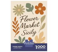 Rompecabezas Para Adolescentes De 1000 Piezas Flower Market Sicily Botanical Art Print Rompecabezas Para Adultos Juguete Decoración De Pared Mejora La Memoria Regalos De Cumpleaños Y Únicos 52x38cm/10