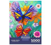 Rompecabezas para Adolescentes De 1000 Piezas Flowers and Butterflies Rompecabezas Juegos Relajantes Pero Divertidos Y Humorísticos Cumpleaños 52x38cm/1000pcs