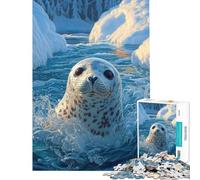 Rompecabezas para Adolescentes de 1000 Piezas Foca juguetona en Las gélidas Aguas del Ártico - Impresionante Arte de la Vida Salvaje Desafío Educativo Juego de ingenio difícil para Mayores de 14 años