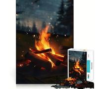 Rompecabezas para Adolescentes de 1000 Piezas Fogata Nocturna,Bordes impecables,Divertido Juego Mental,Regalo Acogedor,decoración navideña para la Pared (38x26cm)