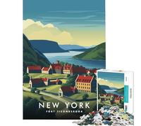 Rompecabezas para Adolescentes de 1000 Piezas Fort Ticonderoga Nueva York Juguetes educativos Juegos educativos Regalos Actividades Familiares de cumpleaños tamaño 75x50cm