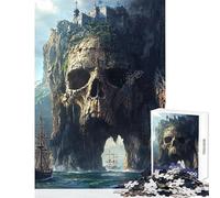 Rompecabezas para Adolescentes de 1000 Piezas Fortaleza de la Isla Calavera Juego Educativo Actividades Familiares Juguete Educativo Gran Regalo para los Amantes de los Juegos (38x52cm)