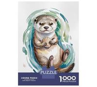 Rompecabezas para Adolescentes De 1000 Piezas Fox Cub Swimming in A Lily Pond Rompecabezas para Adultos Juegos Relajantes Análisis Y Lógica Difícil Y Desafiante 70x50cm/1000pcs
