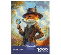 Rompecabezas para Adolescentes De 1000 Piezas Fox Detective Rompecabezas para Adultos Juguete Decoración De Pared Carrera De Velocidad Manual Desafío Educativo 38x26cm/1000pcs