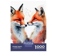 Rompecabezas para Adolescentes De 1000 Piezas Fox Romantic Couple Rompecabezas para Adolescentes Juegos Relajantes Regalos para Mujeres Diversión En Casa Actividades, 70x50cm/1000pcs