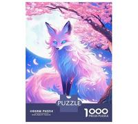 Rompecabezas para Adolescentes De 1000 Piezas Fox Under Cherry Blossom Tree Rompecabezas para Adultos Juguetes Antiestrés Regalo De Cumpleaños para Cumpleaños, Navidad 70x50cm/1000pcs