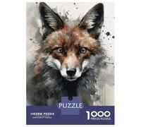 Rompecabezas para Adolescentes De 1000 Piezas Fox Wild Charm Watercolor Rompecabezas para Adultos Juguete Decoración De Pared Carrera De Velocidad Manual Desafío Educativo 38x26cm/1000pcs