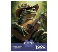 Rompecabezas para Adolescentes De 1000 Piezas Frog Musician in Hat-1 Rompecabezas para Adultos Juego De Ingenio para Mejorar La Memoria Actividades Divertidas En Casa 70x50cm/1000pcs