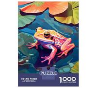 Rompecabezas para Adolescentes De 1000 Piezas Frog on A Lake Painting Rompecabezas para Adultos Juguetes Antiestrés Decoración De Pared Interacción Entre Padres E Hijos 52x38cm/1000pcs