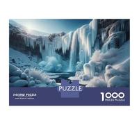 Rompecabezas para Adolescentes De 1000 Piezas Frozen Waterfall Landscape-1 Rompecabezas para Adultos Juegos Relajantes Regalos para Mujeres Ayuda A Ejercitar El Cerebro 52x38cm/1000pcs