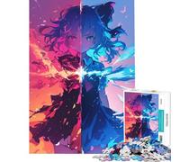 Rompecabezas para Adolescentes de 1000 Piezas Fuego vs Hielo Un Juego desafiante para ejercitar la Mente Un Juego difícil y Divertido ¡Excelente Regalo! (Tamaño 38x26cm)