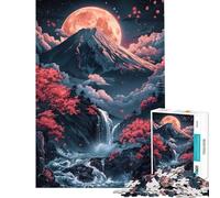 Rompecabezas para Adolescentes de 1000 Piezas Fuji Sakura Night Falls Rompecabezas para Adultos Juegos Familiares desafío difícil Regalo de cumpleaños (tamaño 38x26cm)