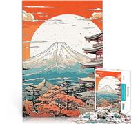 Rompecabezas para Adolescentes de 1000 Piezas Fuji Vintage de Japón Aprendizaje Educativo Decoración de Pared cumpleaños y Navidad 75x50cm