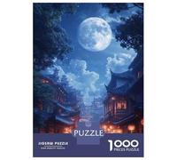 Rompecabezas para Adolescentes De 1000 Piezas Full Moon Over Traditional Chinese Village Rompecabezas Juguetes DIY Alivia El Estrés Interacción Entre Padres E Hijos 38x26cm/1000pcs