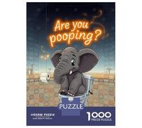 Rompecabezas para Adolescentes De 1000 Piezas Funny Elephant on Toilet Rompecabezas para Adolescentes Juegos Relajantes para La Diversión Familiar Juego Desafiante Regalos 52x38cm/1000pcs