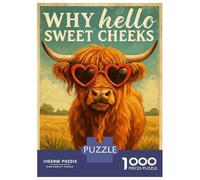 Rompecabezas para Adolescentes De 1000 Piezas Funny Highland Cow Toilet Humour Rompecabezas para Adultos Juguetes Antiestrés Regalo De Cumpleaños Cumpleaños 38x26cm/1000pcs