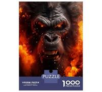 Rompecabezas para Adolescentes De 1000 Piezas Furious Mad Scary Gorilla Rompecabezas para Adolescentes Juegos Relajantes Regalos para Mujeres Diversión En Casa Actividades, 38x26cm/1000pcs