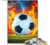 Rompecabezas para Adolescentes de 1000 Piezas: Fútbol con Llamas Un Juego desafiante para Disfrutar en Familia con Piezas aleatorias Que encajan Perfectamente tamaño 50x75cm