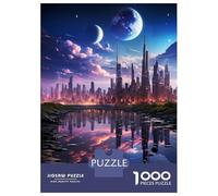 Rompecabezas para Adolescentes De 1000 Piezas Futuristic Metropolis Rompecabezas para Adultos Juguete Decoración De Pared para Diversión Familiar Desafiante De Completar 70x50cm/1000pcs