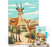 Rompecabezas para Adolescentes de 1000 Piezas Gacela Madre y Cervatillo Juegos Juguetes Regalo Interacción Entre Padres e Hijos 52x38cm