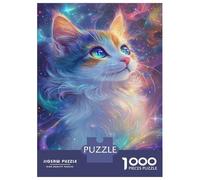 Rompecabezas para Adolescentes De 1000 Piezas Galactic Feline Gaze -1 Rompecabezas para Adultos Juegos Familiares Desafío Difícil Regalos De Cumpleaños Y Únicos 70x50cm/1000pcs