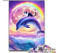Rompecabezas para Adolescentes de 1000 Piezas, Galaxy Dolphin, Toda la Familia (26x38cm)