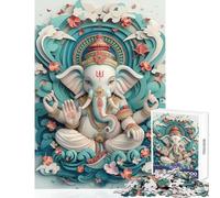 Rompecabezas para Adolescentes de 1000 Piezas Ganesha Arte de Papel decoración del hogar Juguetes Regalo Divertido Juego práctico Interesante reducción del estrés tamaño 50x75cm