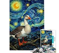 Rompecabezas para Adolescentes de 1000 Piezas Ganso en la Noche Estrellada Rompecabezas para Adultos Juegos Divertidos para aliviar el estrés cumpleaños (tamaño 50x75cm)