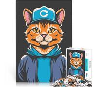 Rompecabezas para Adolescentes de 1000 Piezas Gato con Estilo y genialidad Regalos de Juegos desafiantes Una Obra de Arte 75x50cm