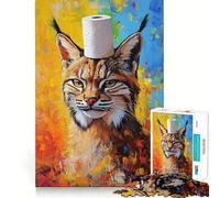 Rompecabezas para Adolescentes de 1000 Piezas Gato con Rollo de Papel higiénico,Bordes impecables,Juego Divertido para Pensar,Momento Acogedor,decoración navideña (38x26cm)